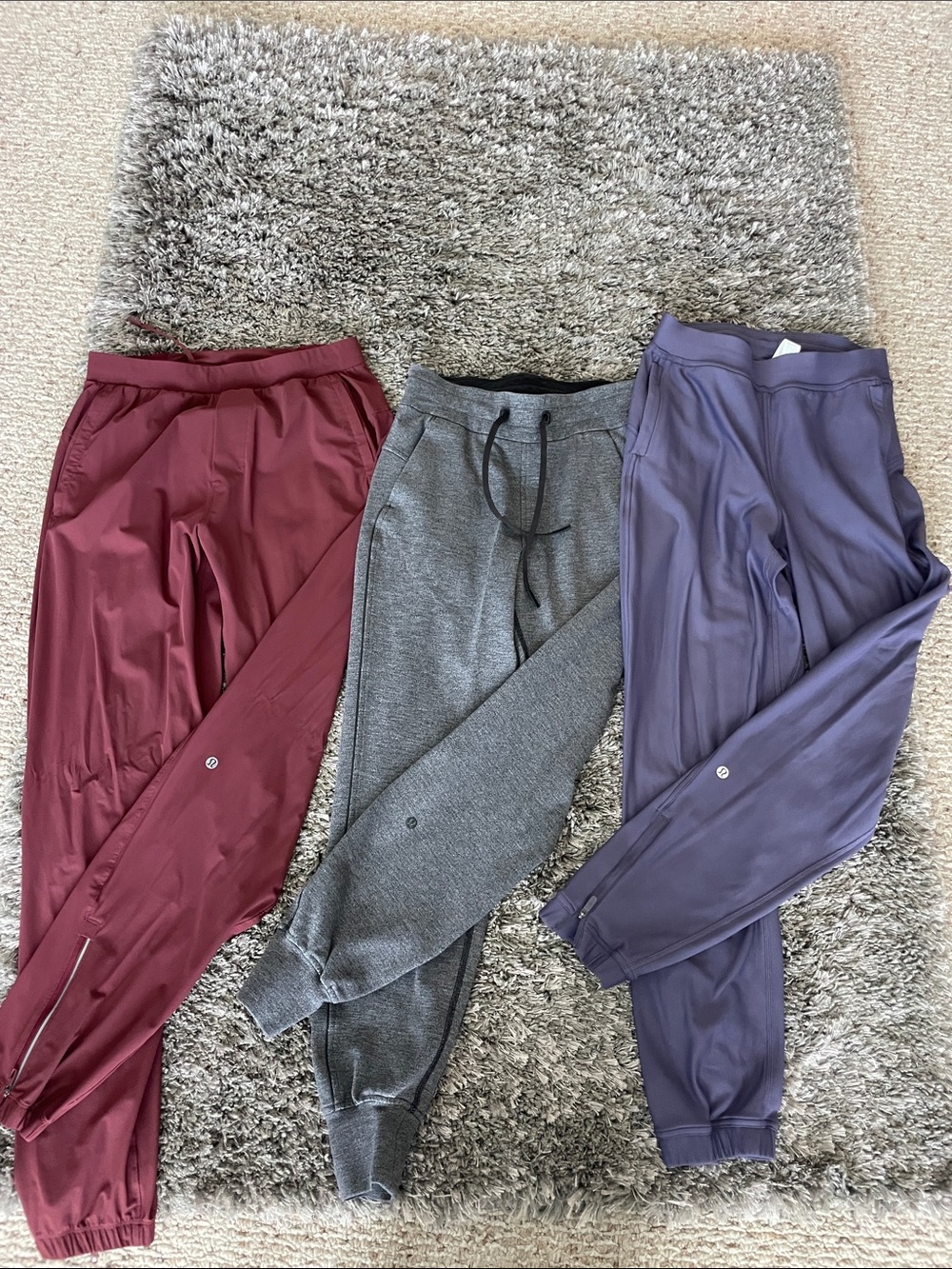 lululemon athletica Joggers in Burgundy, Gray & Purple